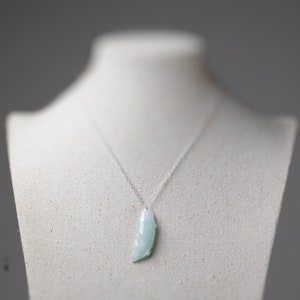 Dainty Fish Jade Necklace Silver Jadeite Jade Jewelry