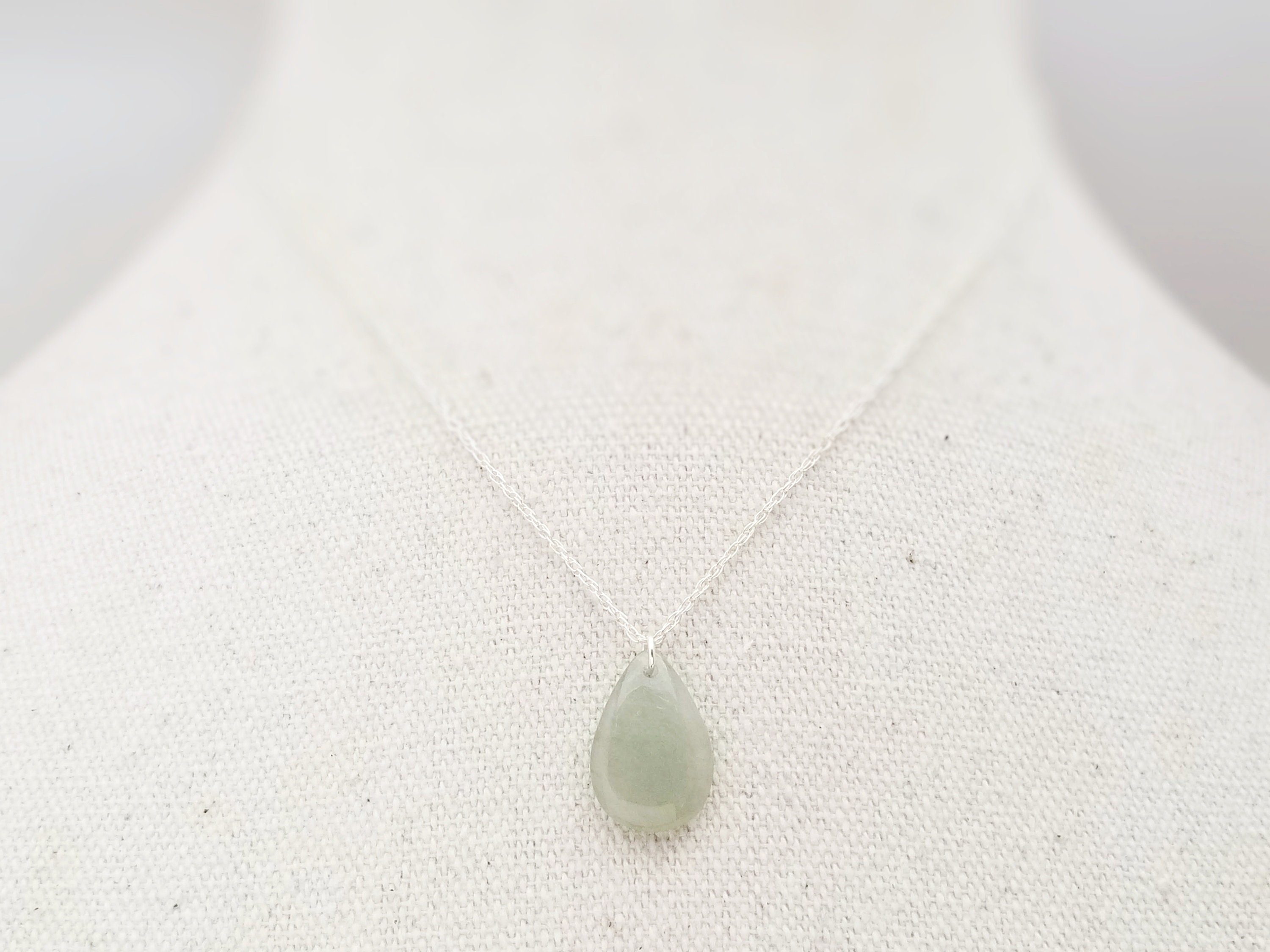 Teardrop Green Jade Necklace Gold Jade Necklace for Women Etsy
