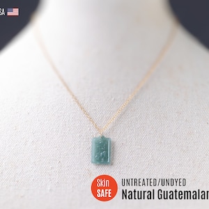 Dainty Guatemala Jade Necklace Gold Jade Necklace for Women Jadeite Necklace