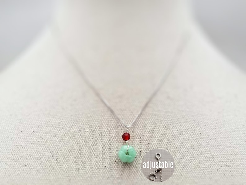 Tiny Jade Necklace Silver Green Jade Necklace Jadeite Necklace Jade Choker Necklace