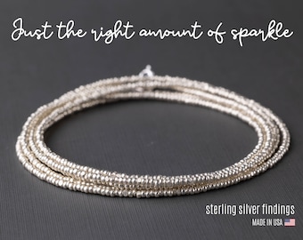 Silver Seed Bead Multi Wrap Bracelet: Czech Glass Stacking Jewelry