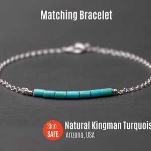 Kingman Turquoise Necklace Turquoise Sterling Silver Necklace December Birthstone Necklace Turquoise Choker Necklace image 9