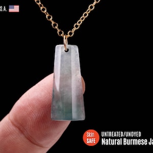 Dainty Burmese Jade Necklace: Gold Filled or Sterling Silver Chain