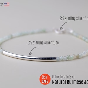 Dainty Jade Bracelet Women Jade Bracelet Silver Jade Beaded Bracelet Jadeite Bracelet