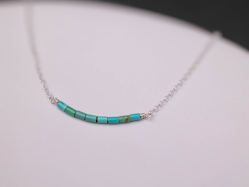 Kingman Turquoise Necklace Turquoise Sterling Silver Necklace December Birthstone Necklace Turquoise Choker Necklace image 10