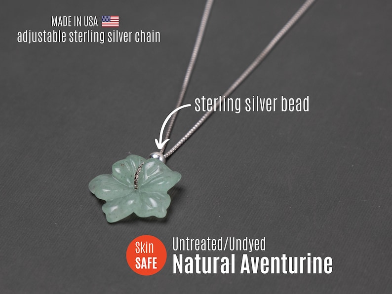 Jade Necklace Gold Jade Necklace for Women Jade Jewelry Aventurine Necklace Sterling Silver