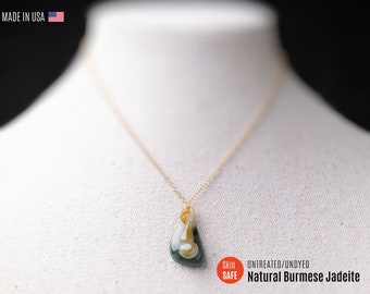 UNTREATED Jade Necklace Gold Jade Necklace Jade Pendant Necklace Jadeite Pendant Necklace Jadeite Necklace Jade Jewelry