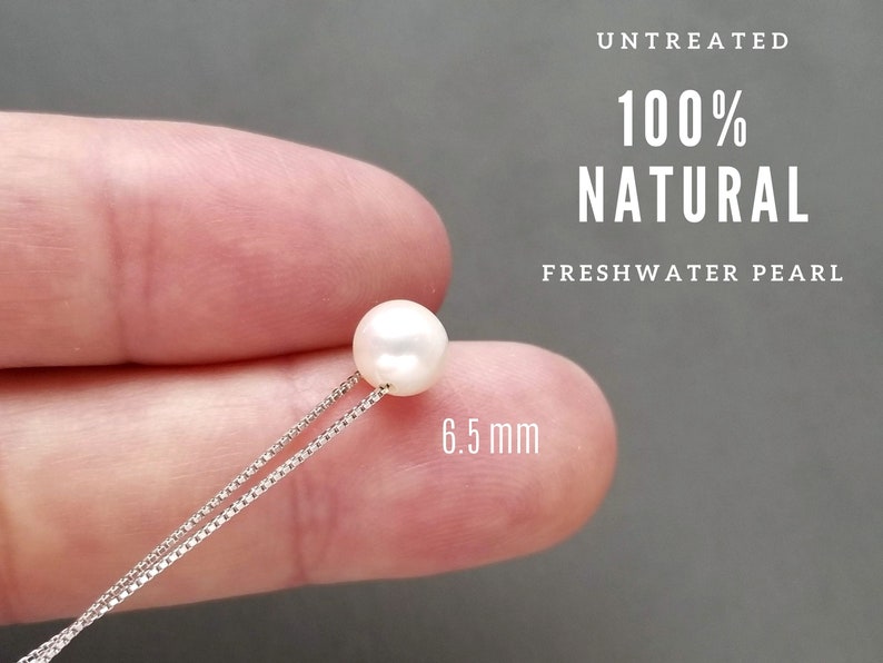 Real Pearl Necklace June Birthstone Necklace Fresh Water Pearl Necklace Silver Single Pearl Necklace Pearl Choker Necklace