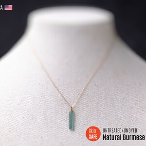 Tiny Burmese Jade Necklace Gold Jade Necklace Jadeite Necklace Jade Jewelry