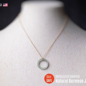 UNTREATED Burmese Jade Necklace Jadeite Necklace Jade Donut Necklace Jade Pendant Jadeite Pendant - Great for Layering
