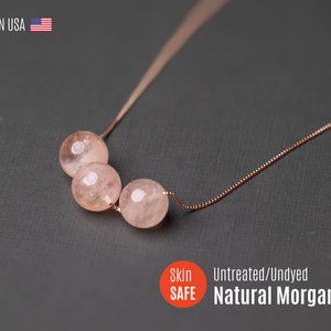 Pink Morganite Necklace Morganite Jewelry Blush Bridal Necklace Wedding Necklace Morganite Rose Gold Necklace