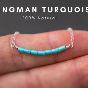 Kingman Turquoise Necklace Turquoise Sterling Silver Necklace December Birthstone Necklace Turquoise Choker Necklace image 6