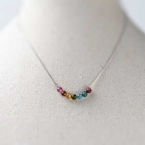 Watermeloen toermalijn ketting voor dames regenboog toermalijn ketting oktober geboortesteen ketting