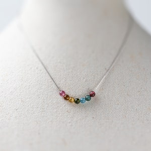 Watermelon Tourmaline Necklace for Women Rainbow Tourmaline Necklace  October Birthstone Necklace