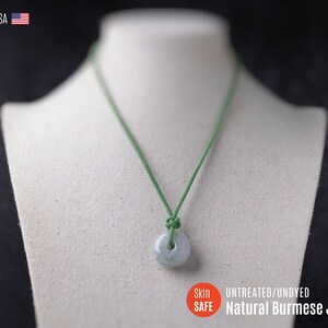 Collana di giada birmana NON TRATTATA Collana di giadeite Collana di ciambella di giada