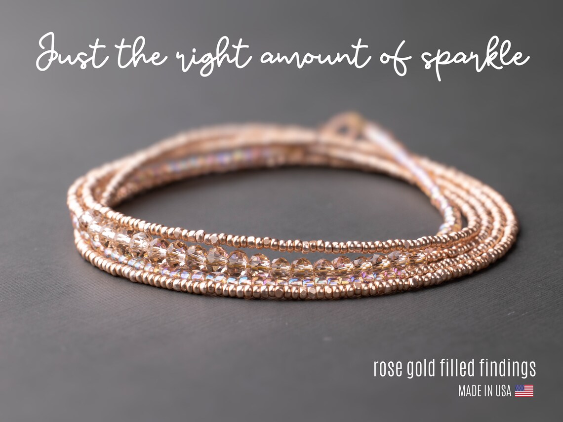 Dainty Rose Gold Bracelet for Women Multi Wrap Bracelet Stack Etsy