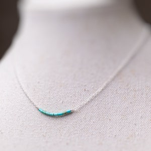 Kingman Turquoise Necklace Turquoise Sterling Silver Necklace December Birthstone Necklace Turquoise Choker Necklace image 7