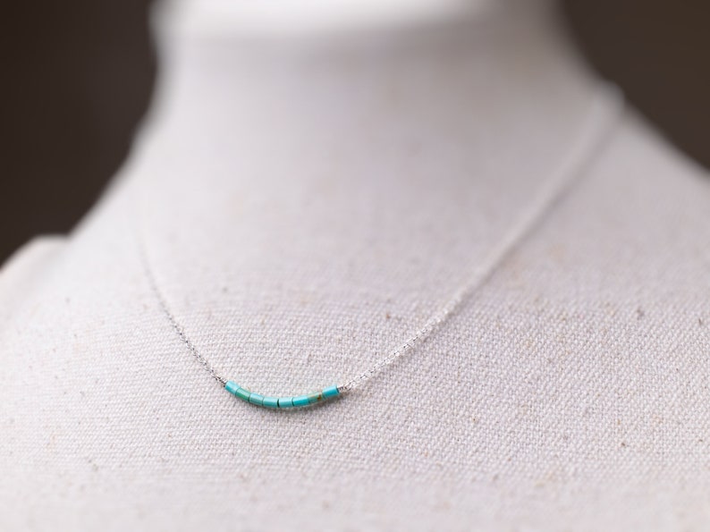 Kingman Turquoise Necklace Turquoise Sterling Silver Necklace December Birthstone Necklace Turquoise Choker Necklace image 7