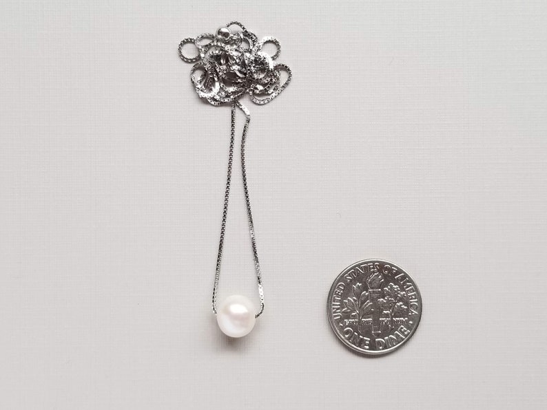 Real Pearl Necklace June Birthstone Necklace Fresh Water Pearl Necklace Silver Single Pearl Necklace Pearl Choker Necklace