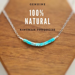 Kingman Turquoise Necklace Turquoise Sterling Silver Necklace December Birthstone Necklace Turquoise Choker Necklace image 8