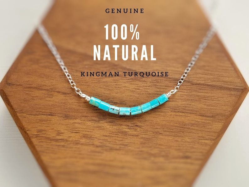 Kingman Turquoise Necklace Turquoise Sterling Silver Necklace December Birthstone Necklace Turquoise Choker Necklace image 8