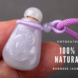 Lavender Jade Necklace Jade Snuff Bottle Necklace Jadeite Necklace Jade Jewelry
