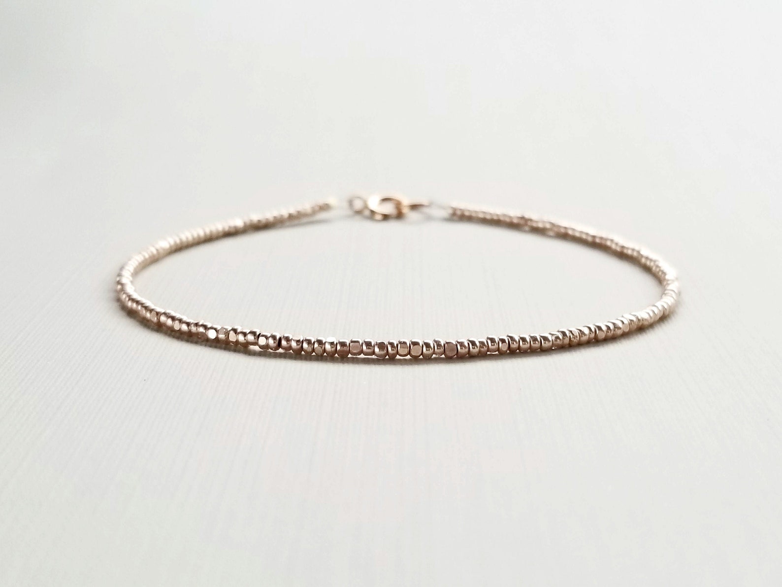 Dainty Rose Gold Bracelet for Women Stack Bracelet Layer Etsy