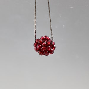 Dainty Red Garnet Sterling Silver Birthstone Choker Necklace Jewelry Gift