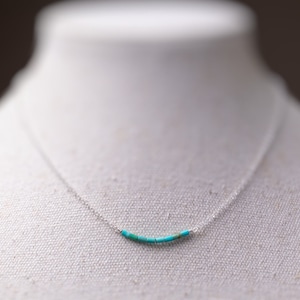 Kingman Turquoise Necklace Turquoise Sterling Silver Necklace December Birthstone Necklace Turquoise Choker Necklace