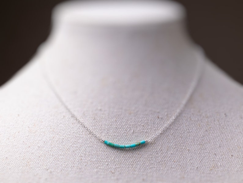 Kingman Turquoise Necklace Turquoise Sterling Silver Necklace December Birthstone Necklace Turquoise Choker Necklace image 1