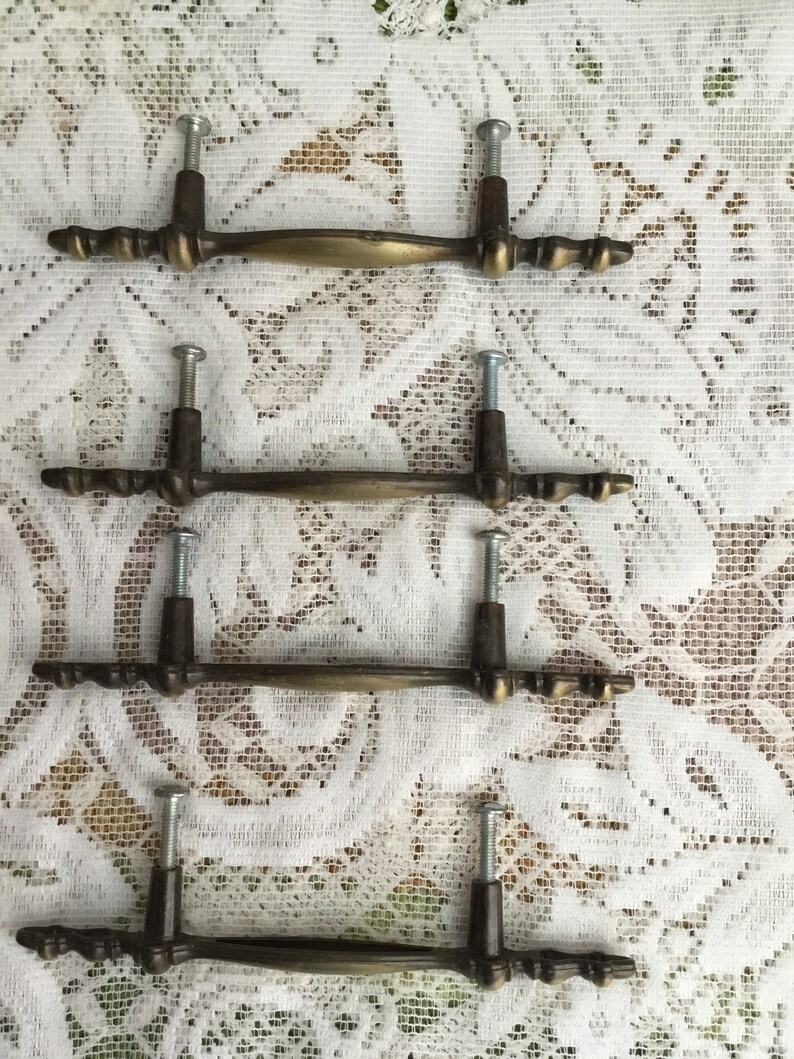 4 inch cabinet door pulls on Craft Supplies Tools Home Hobby Allison 3 U201d Center Antique Metal Lot Of 4 5 34 Inch 150 1 Brass Cabinet Door Pulls Handles