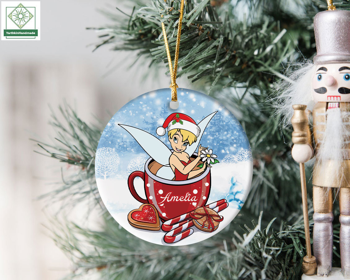 Discover Personalized Tinkerbell Christmas Coffee Ornament, Disneyland Tinker Bell Ornament