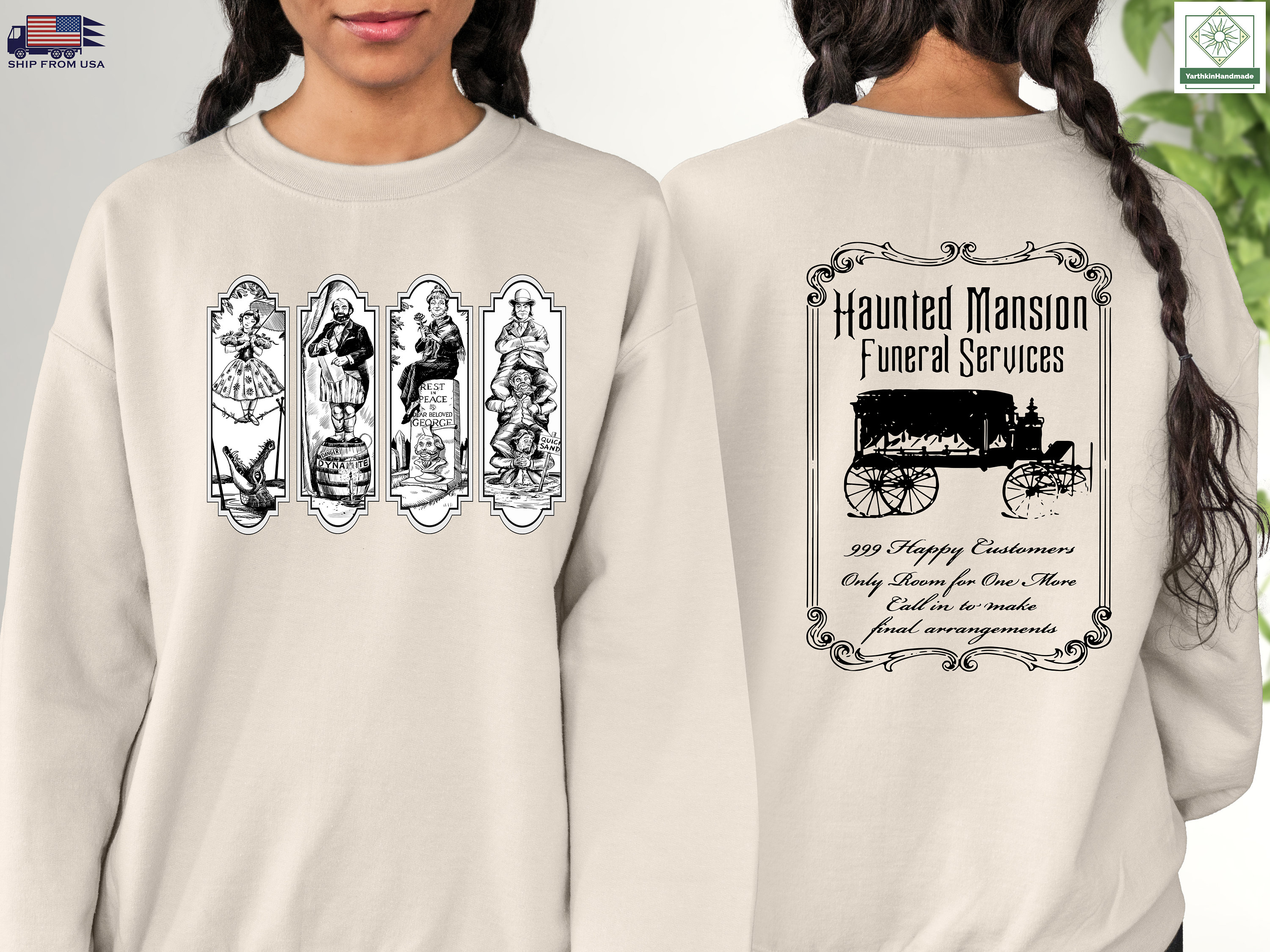 Haunted Mansion Funeral Services Sweatshirt, Disneyland Halloween sold