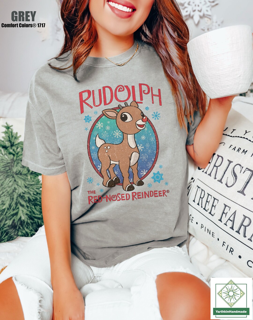 Comfort Colors® Retro Rudolph the Red Nosed Reindeer Shirt - Etsy