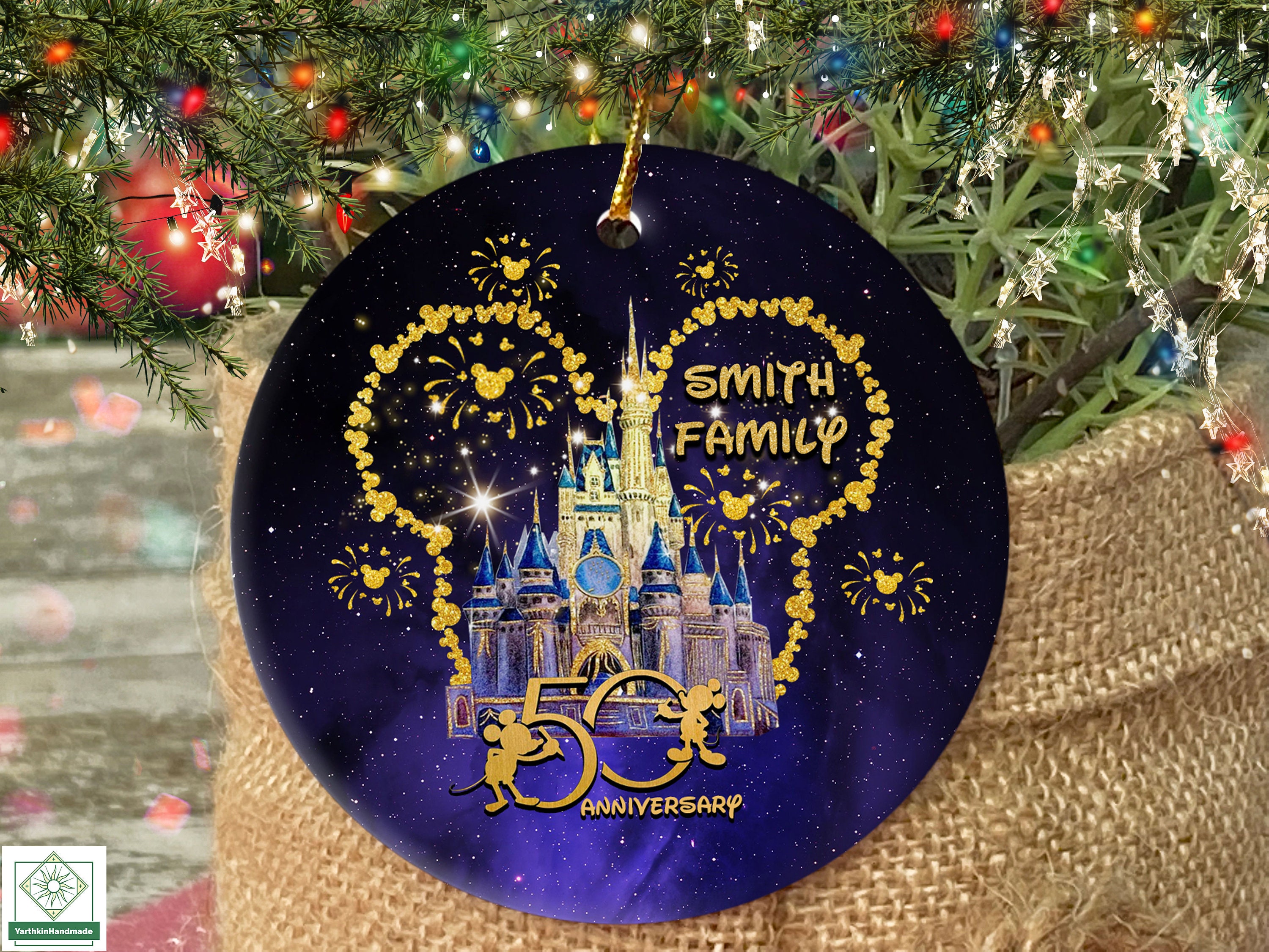 Personalized Disney 50th Ornament, Walt Disney World 50th Anniversary Ornament