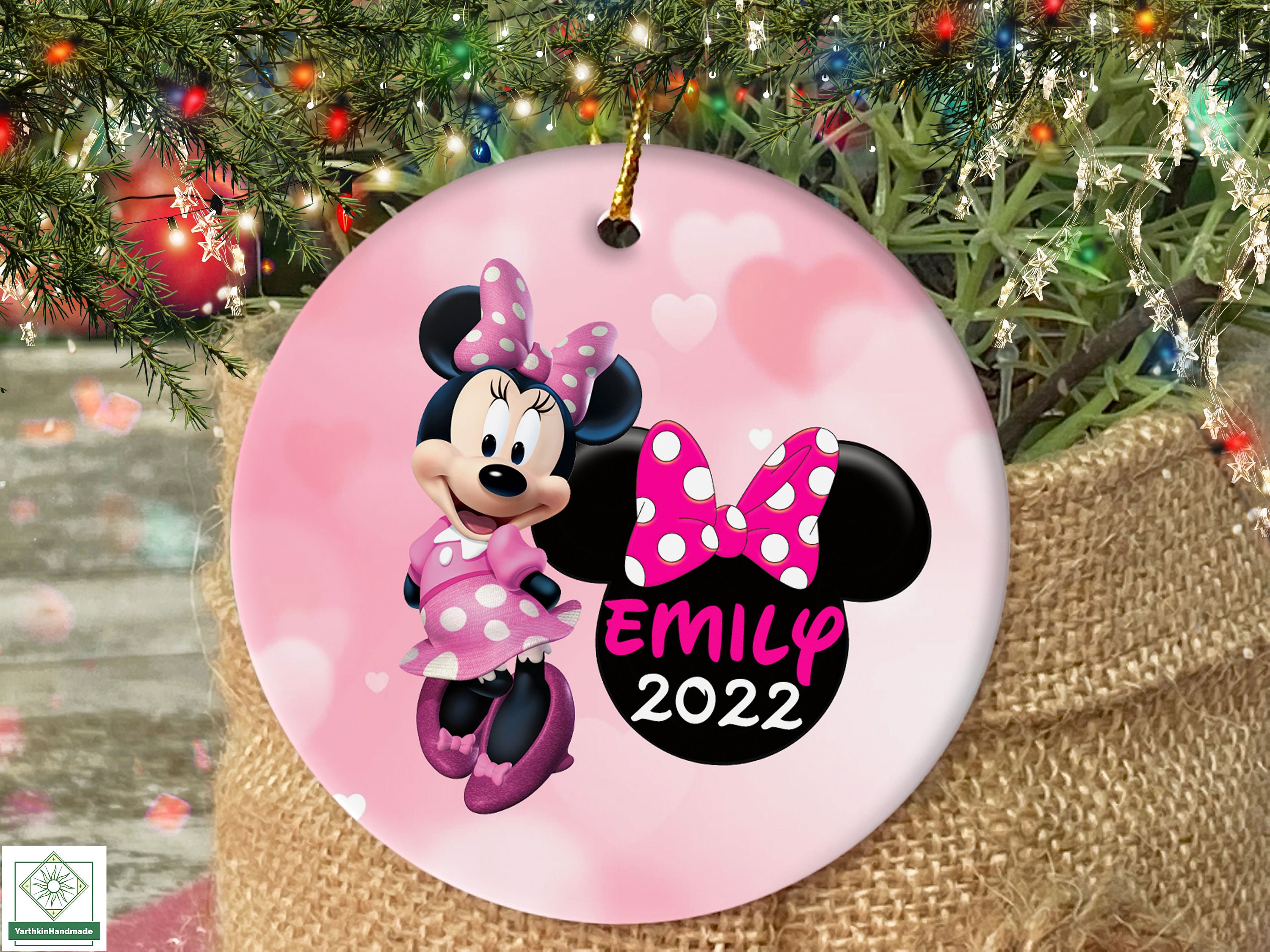 Personalized Minnie Mouse Ornament, Customized Minnie Ornament, 2022
