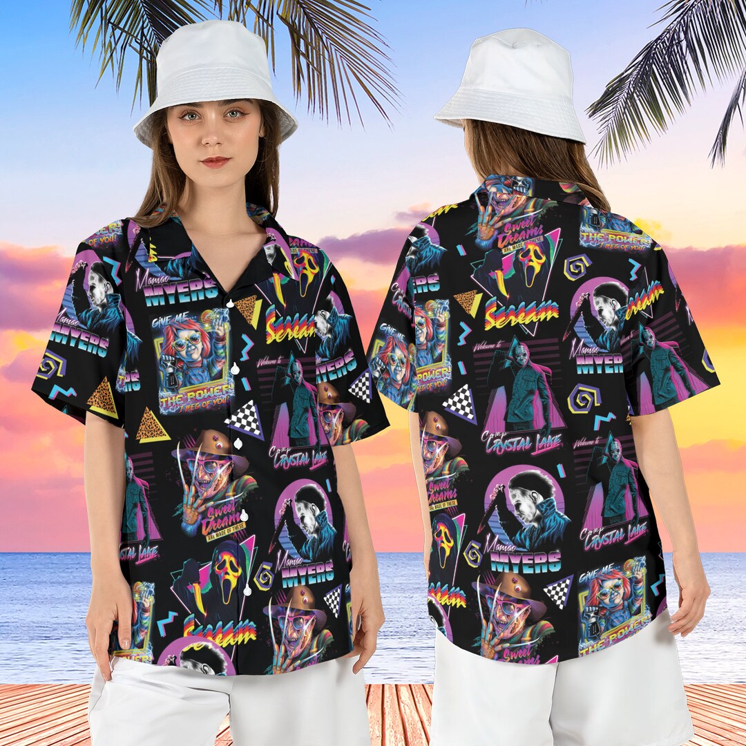 Horror Movie Characters Hawaiian Shirt Horror Friends Hawaii Etsy