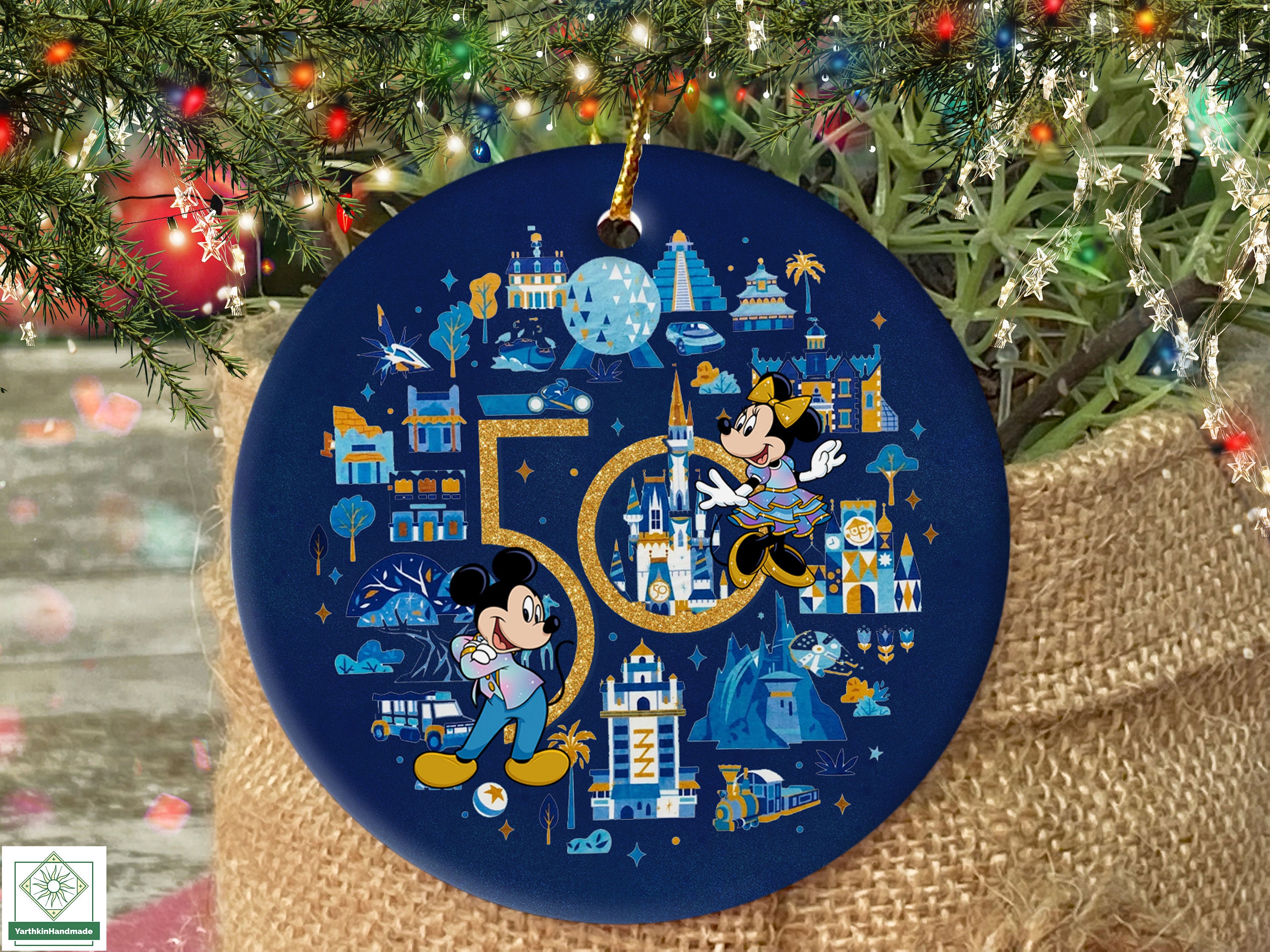 Discover Walt Disney World 50th Anniversary Ornament, Disney 50th Ornament