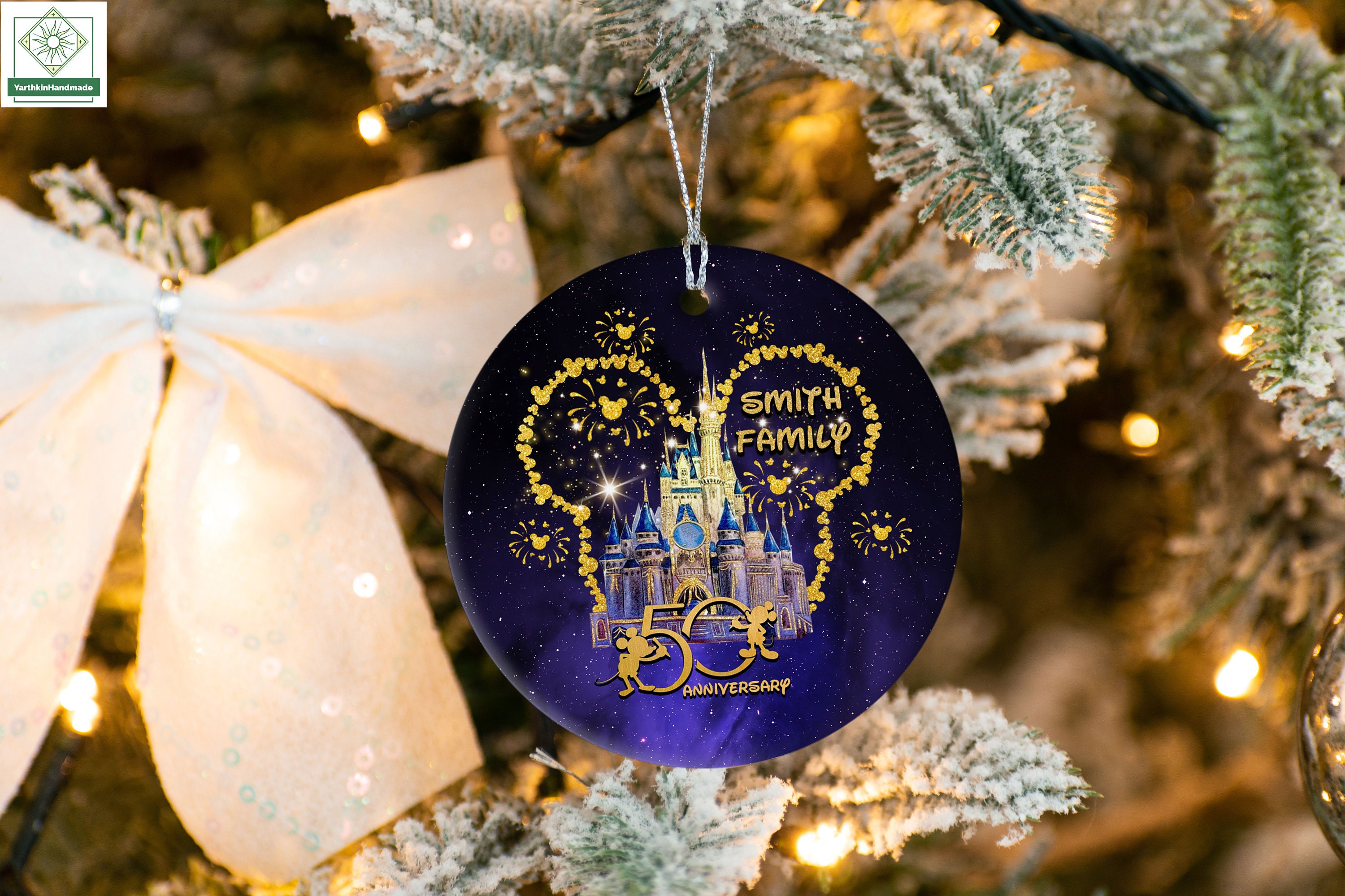 Personalized Disney 50th Ornament, Walt Disney World 50th Anniversary Ornament