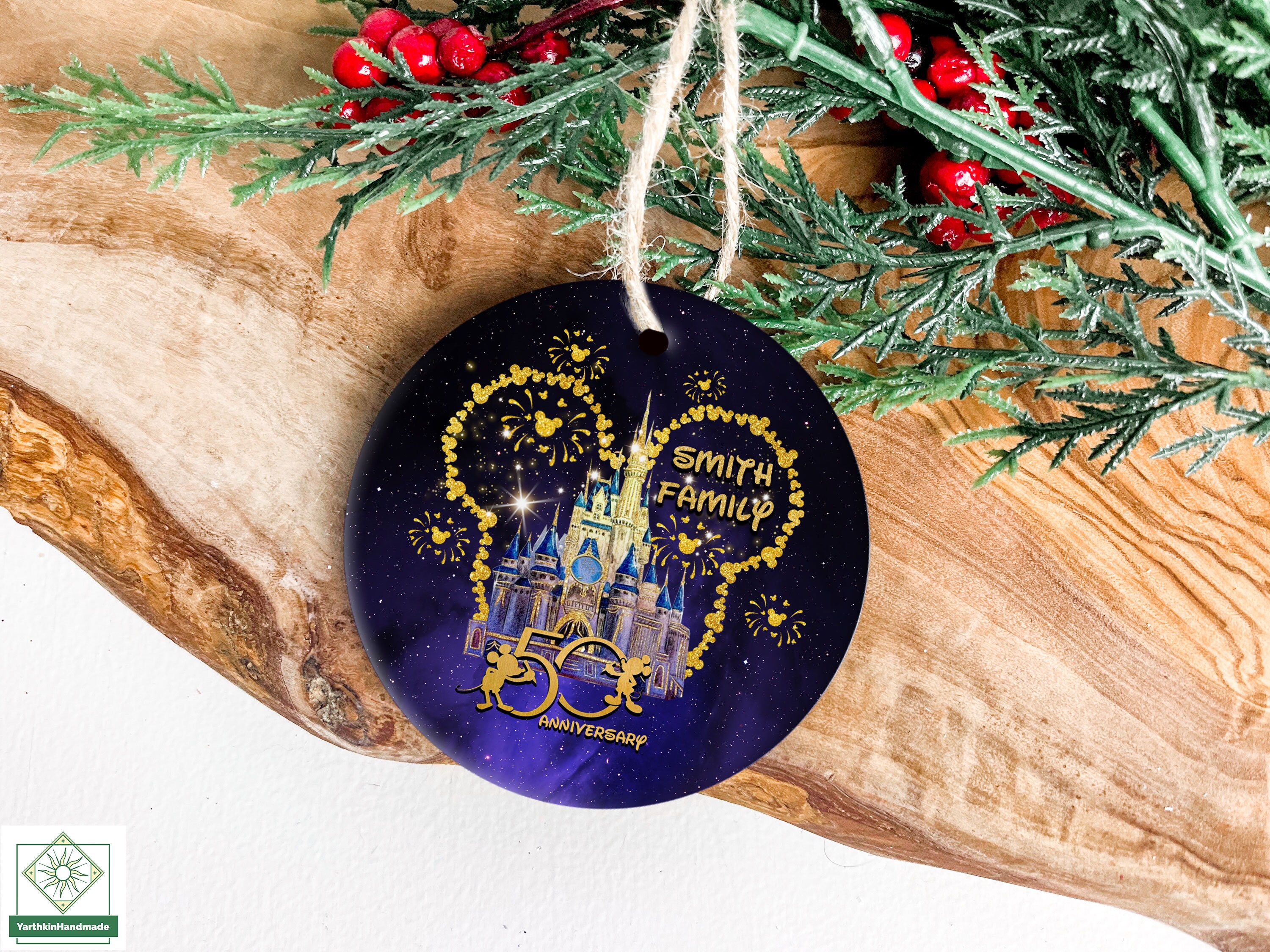 Personalized Disney 50th Ornament, Walt Disney World 50th Anniversary Ornament