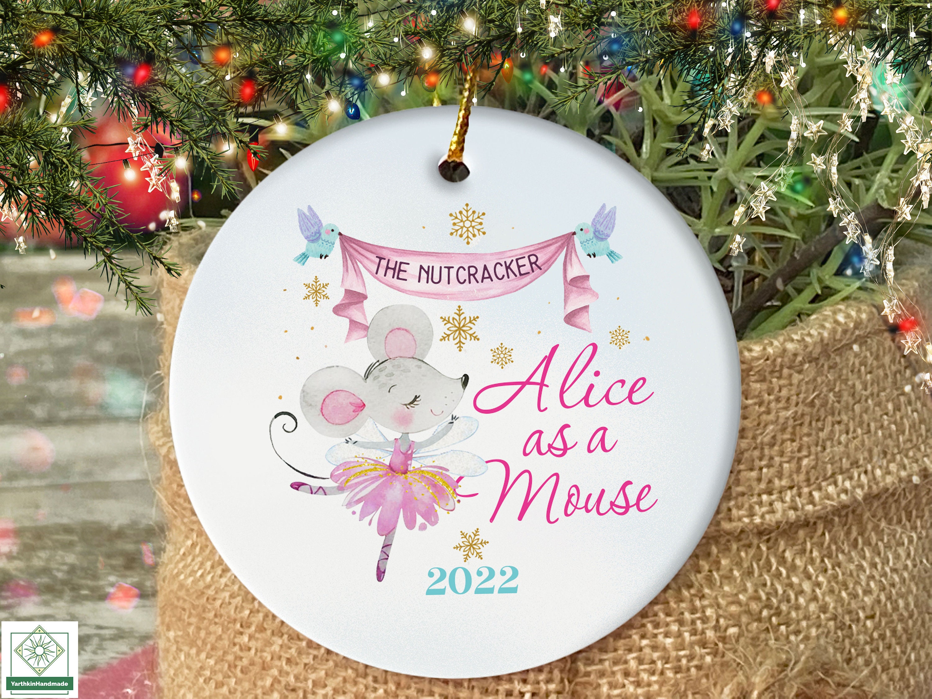 Discover Nutcracker Mouse Ornament Personalized, Ballerina Christmas Keepsake