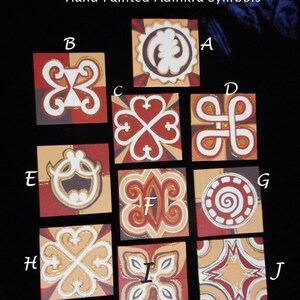 Adinkra Set of 3 4.5x4.5in Ghanaian Symbols Paintings, Unique Gifts Under 160, Afrocentric Home Décor, Hand Painted Wood (10) Wall Plaques