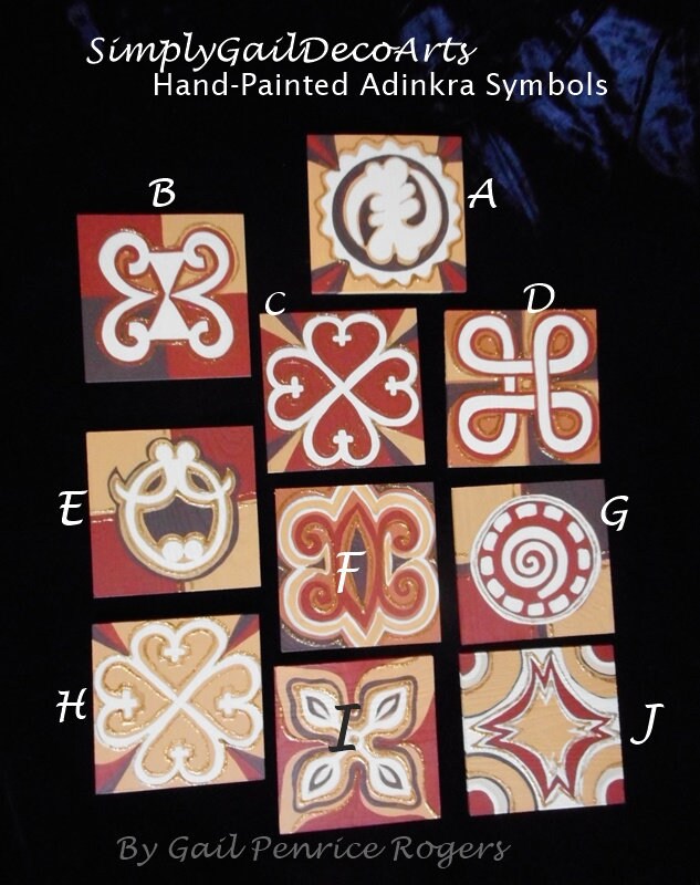 Adinkra set of 3 4.5x4.5in Ghanaian Symbols Paintings | Etsy India