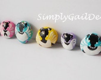 Gifting Rocks "My Little Angels", Party Favors, Collectible Hand Painted Pebbles, Afrocentric Products, Miniature Art, Gifts under 40