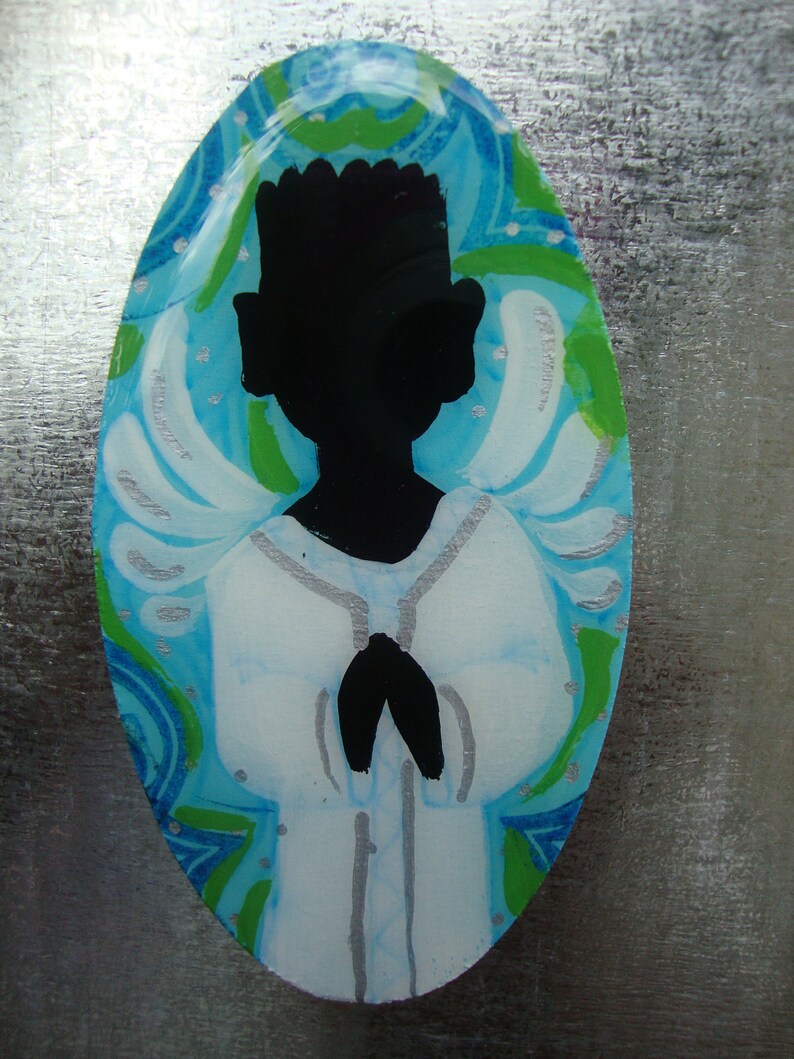 Made to Order, Adorable Angels Refrigerator Magnets, Kitchen Decor, Afrocentric Products image 2
