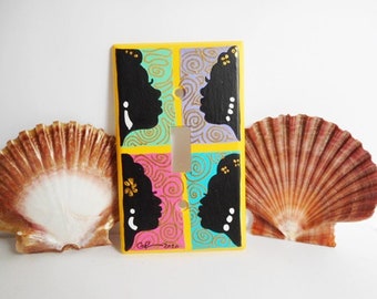 Grown Women, Sisterhood, Afrocentric Art, Black Home Decor, Light Switch Covers, Black Owned Business