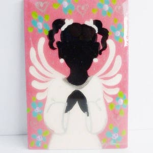 Little Angel Girl Refrigerator Magnet, Black Angels, Afrocentric Gifts image 6