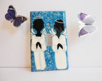 Boy Angels, Light Switch Covers, Afrocentric Home Decor, Unique Gifts, Spiritual Decor