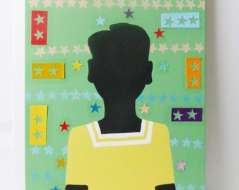 Silhouette Afro Centric Wall Hanging Children's Room Home Deco