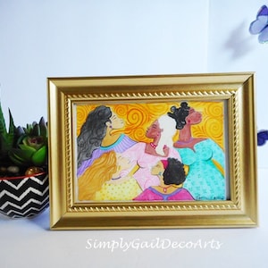 National Women&#39;s Month, Sisterhood, 4 X 6 Art Print, Watercolor Reproduction, Afrocentric Illustrations, Home Decor, Girl&#39;s Night Out